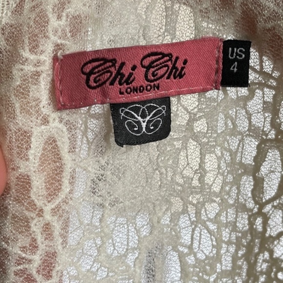 Chi Chi London Lace Short Bridal Prom 4 Ivory - Picture 3 of 3